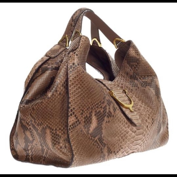 GUCCI Python Stirrup Large Tote - Picture 3 of 7